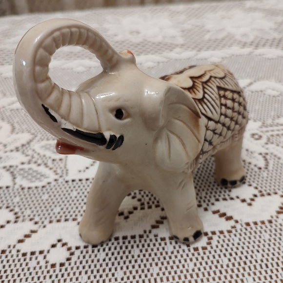 VTG Elephant Figure Safari Animal Statue 70's Home Shelf Decor Retro Sculpture - Picture 3 of 12